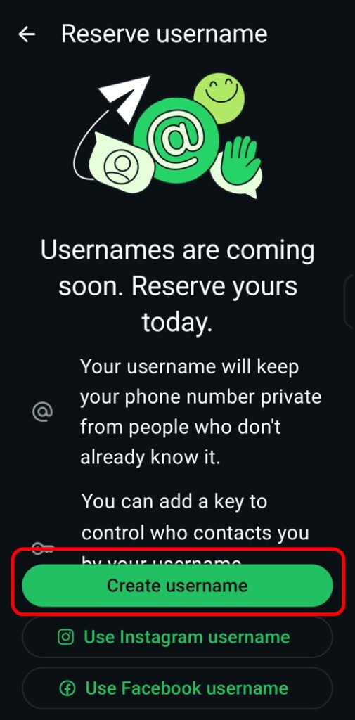 Kako registrovati WhatsApp korisničko ime i sakriti broj telefona? 5 WhatsApp username 04